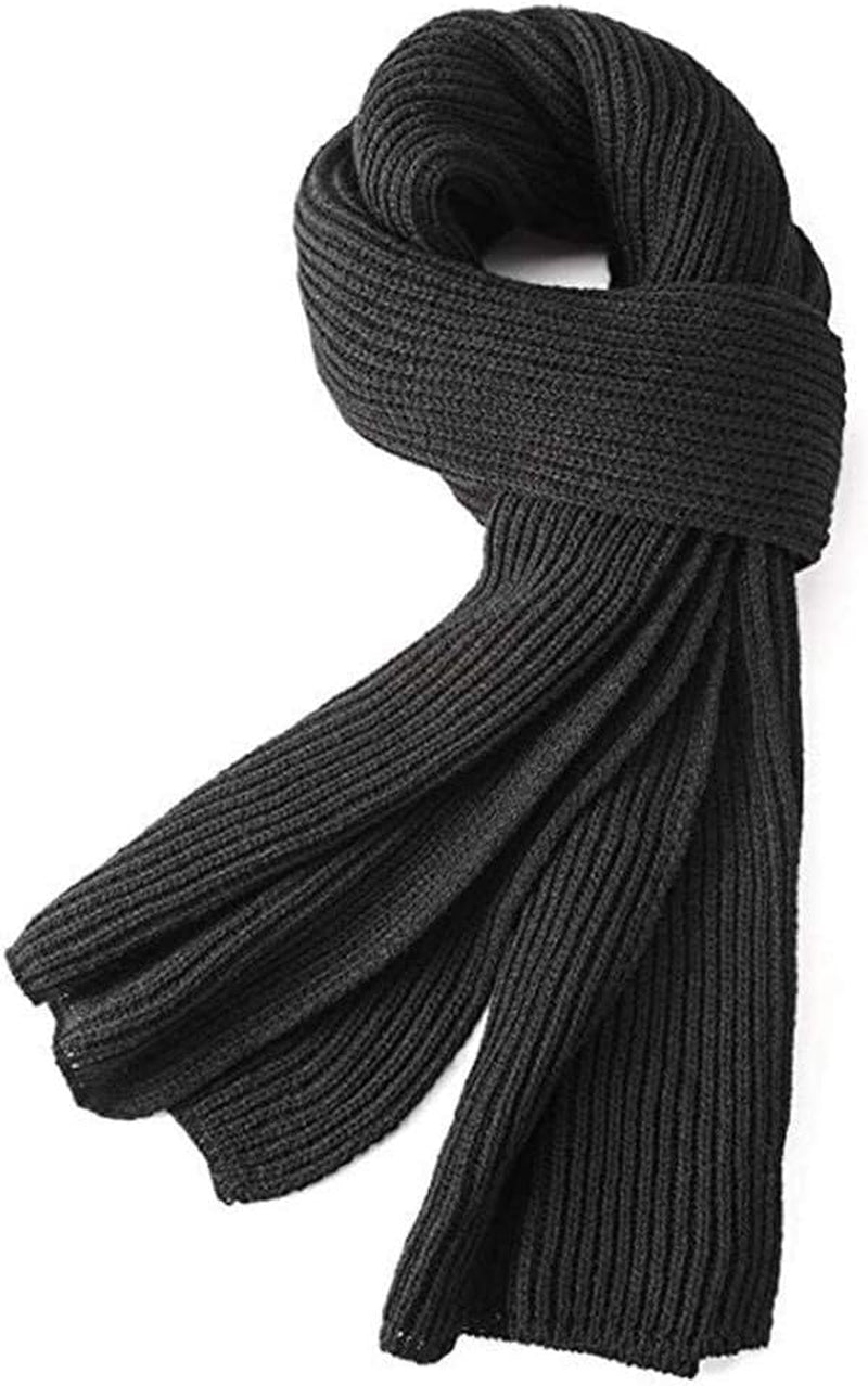 EONPOW Warm Autumn and Winter Scarf, Unisex Pure Color Winter Neck Warm Knitting Yarn Scarf