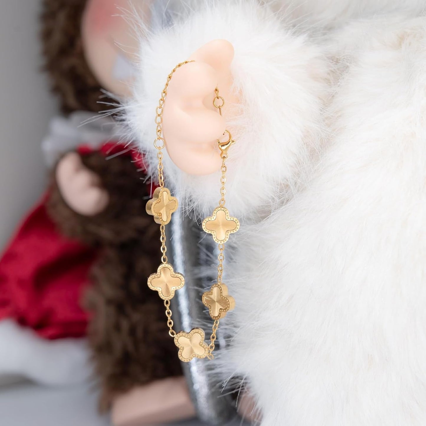 18K Gold-Plated Women'S Gold Lucky Four-Leaf Clover Bracelet Exquisite Fashion Jewelry Jewelry Gift Women'S Gift