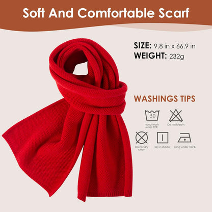Women'S Long Knit Scarf Winter Chunky Scarfs Warm Big Wrap Thick Winter Fashion Scarves for Outdoor Men & Women