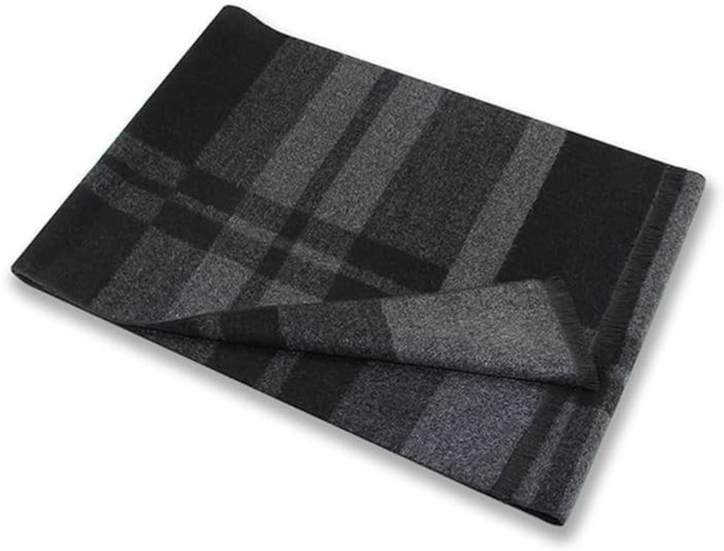Define Essentials Men'S Winter Warm Long Soft Plaid Scarf with Tassels, Soft Classic Mens Scraves