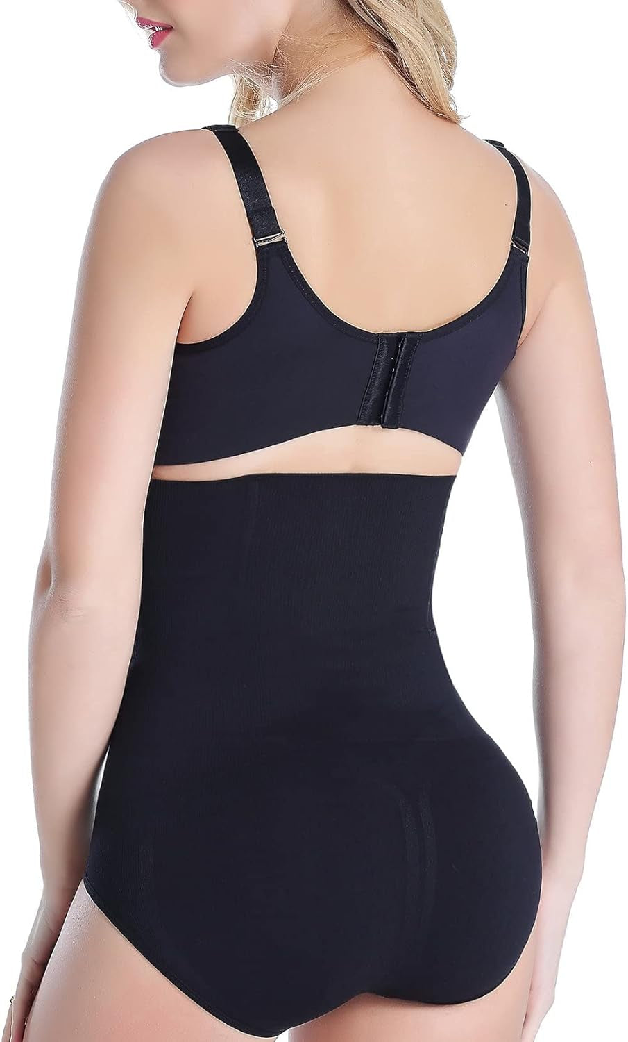Front view of seamless body shaper showing smooth waistline effect