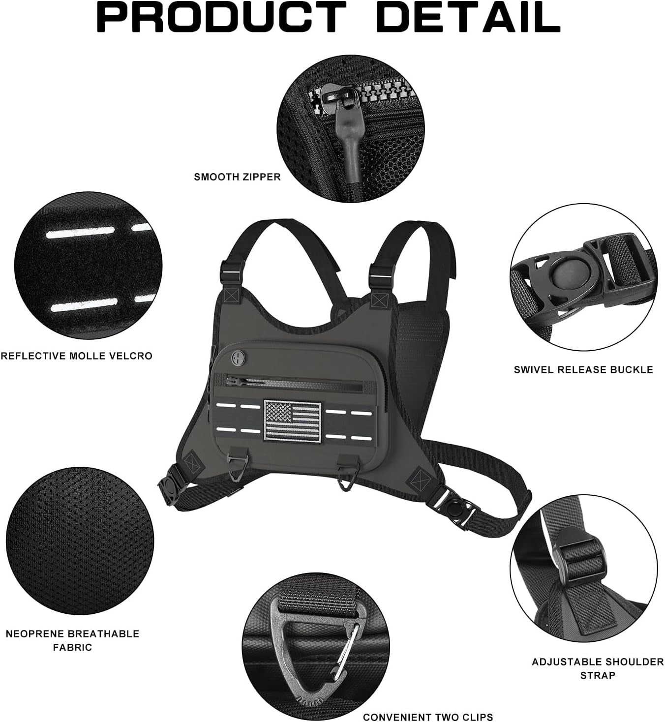 Woman wearing sports chest pack during cycling with secure fit