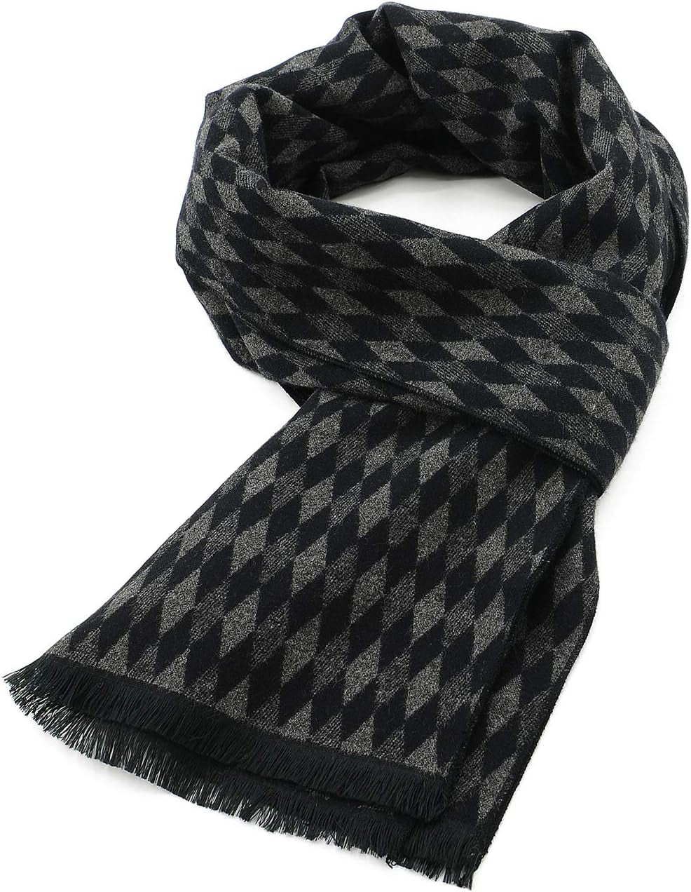 American Trends Mens Winter Warm Long Soft Scarf Plaid Tassel Scarf for Men Soft Classic Scarves