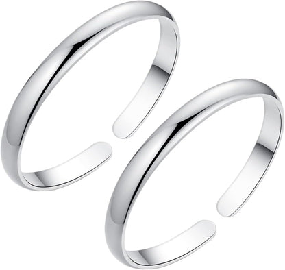 Sterling Silver Bangle Bracelets for Women,Fashion Jewelry Simple Adjustable 925 Silver Cuff Bangles for Women Mom Wife Valentine Mothers Day Gift