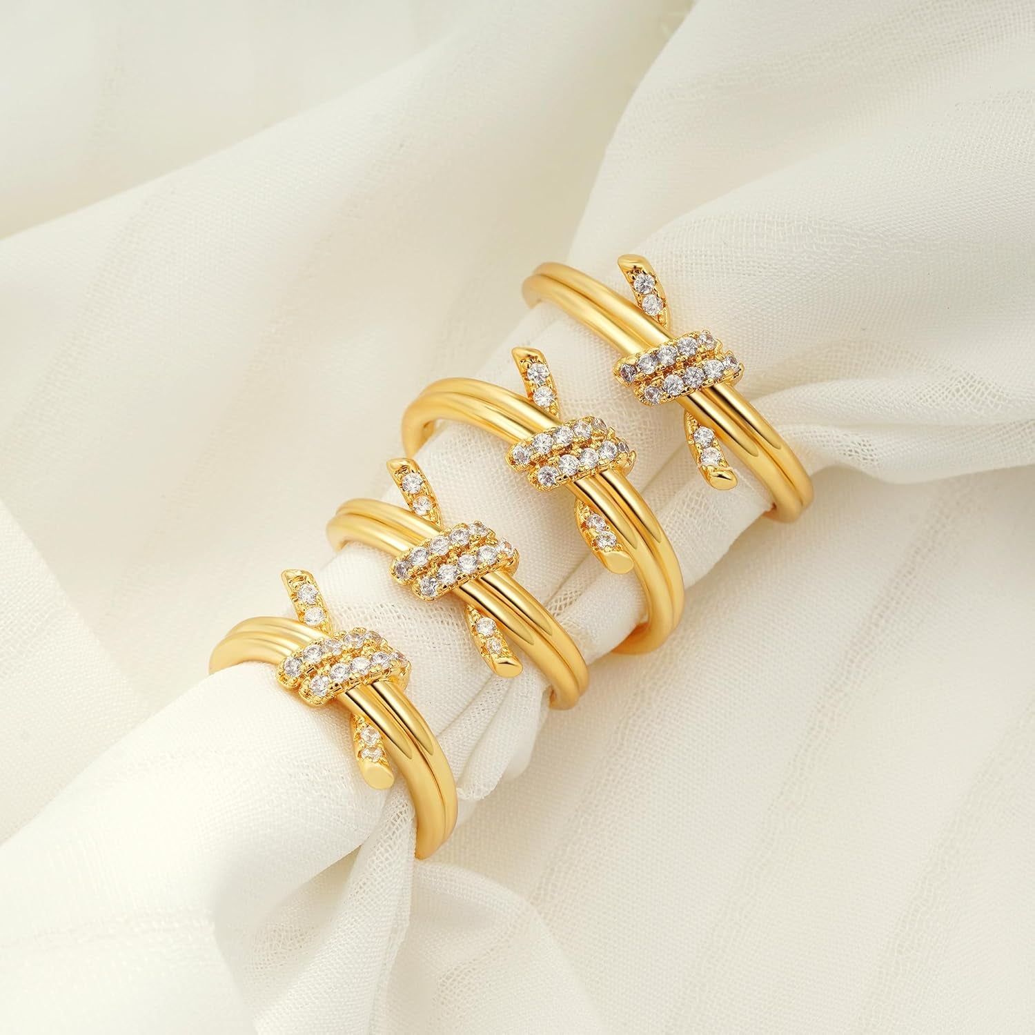 Diamond twist knot ring sizing chart for women