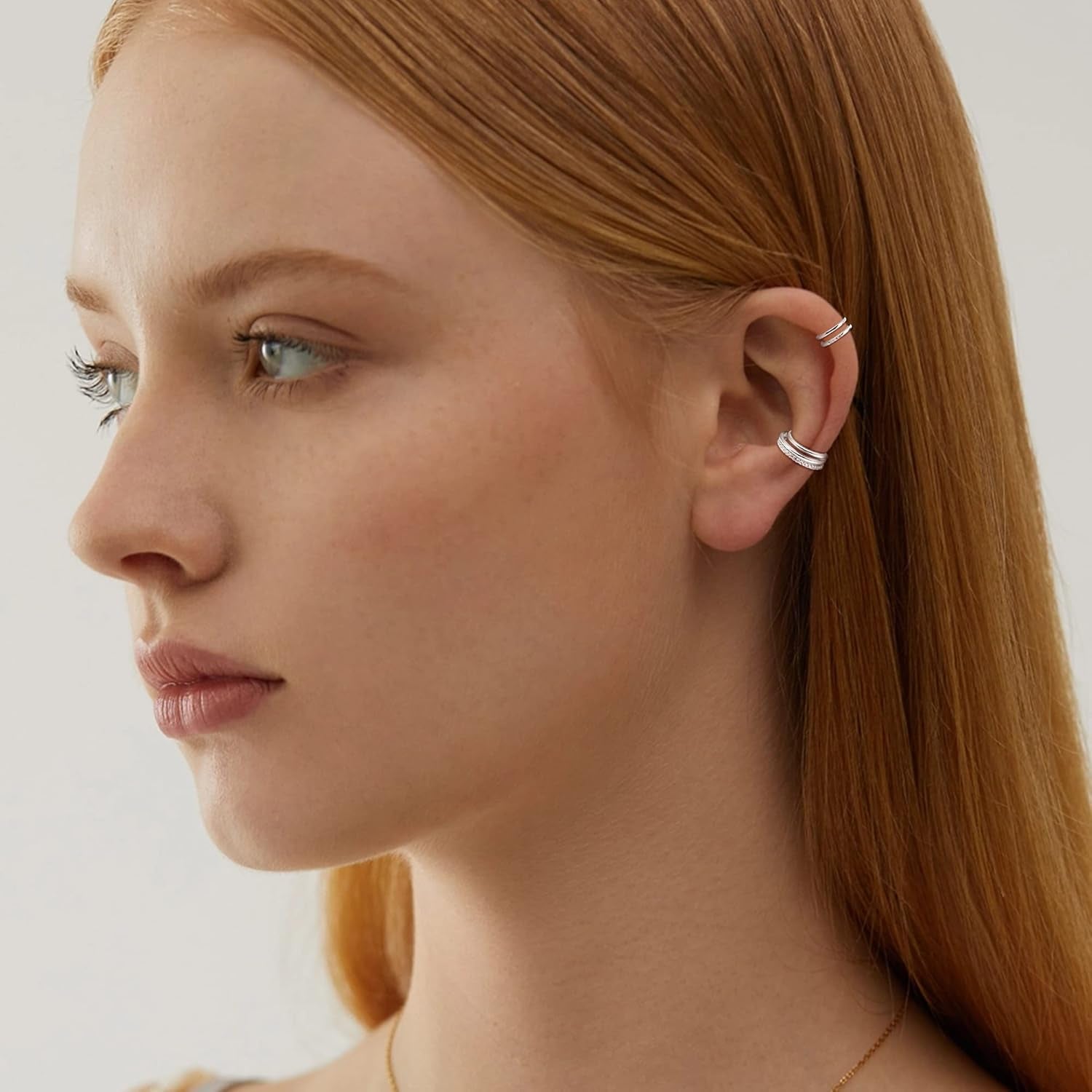 Jerywe 4 Pcs 925 Sterling Silver Ear Cuff for Women Non Piercing Adjustable Ear Cuff Earrings Clip on Cartilage Helix Wrap Ear Jewelry Set