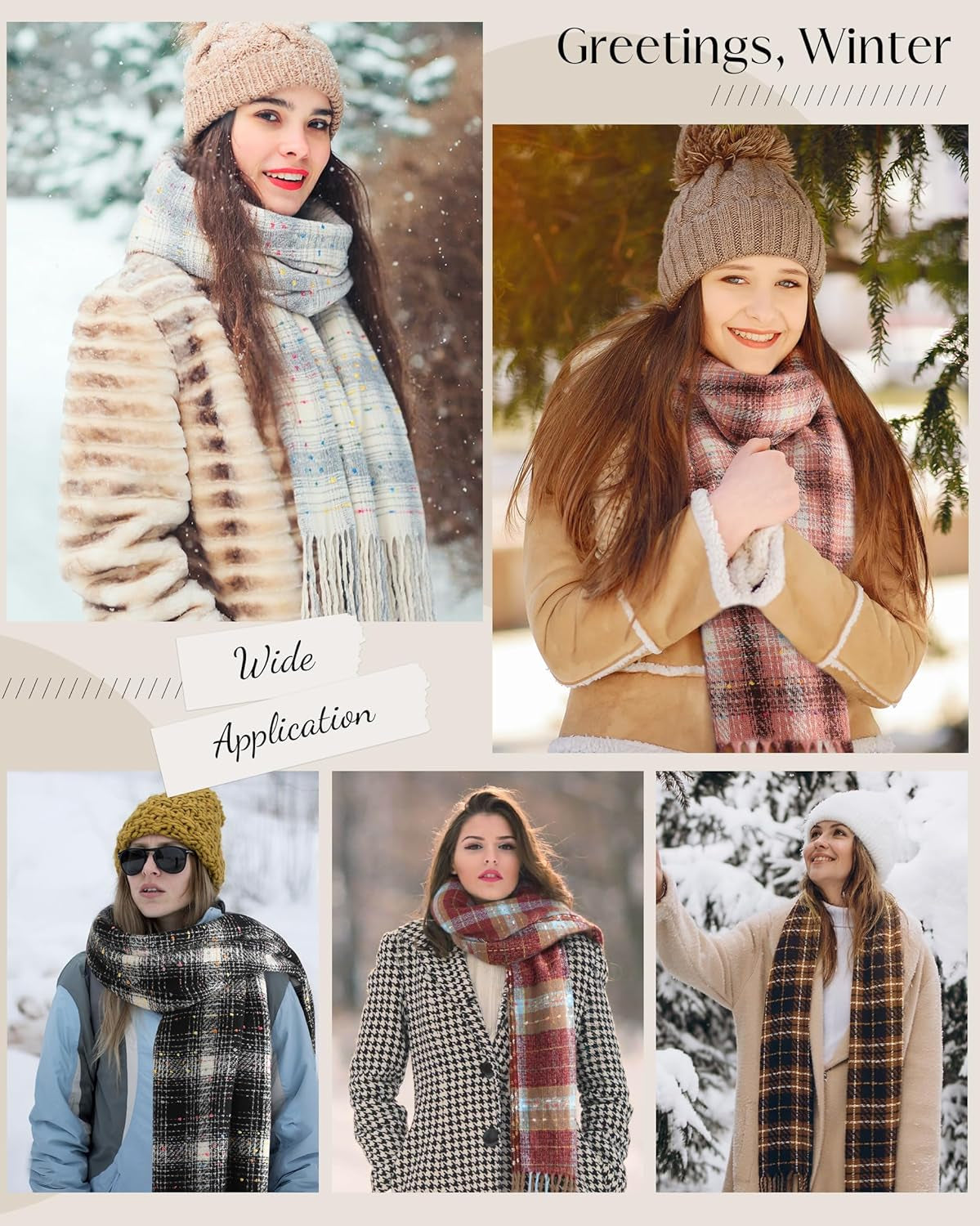 Winter Scarf for Women - Premium Blanket Scarf for Women Winter, Cozy Fashion Scarves Accessory 78.7"X24.8"