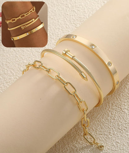 ZOERAY Silver Gold Bangle Bracelets for Women Non Tarnish 14K Gold Plated Stackable Cuff Bracelets for Women Trendy Cubic Zirconia Stainless Steel Chunky Bracelet Stack Set Waterproof Jewelry Gifts