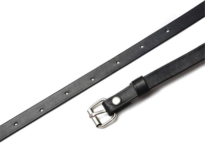 REETAN Rave Waist Chain Belt Punk Black Leather Body Accessories for Women