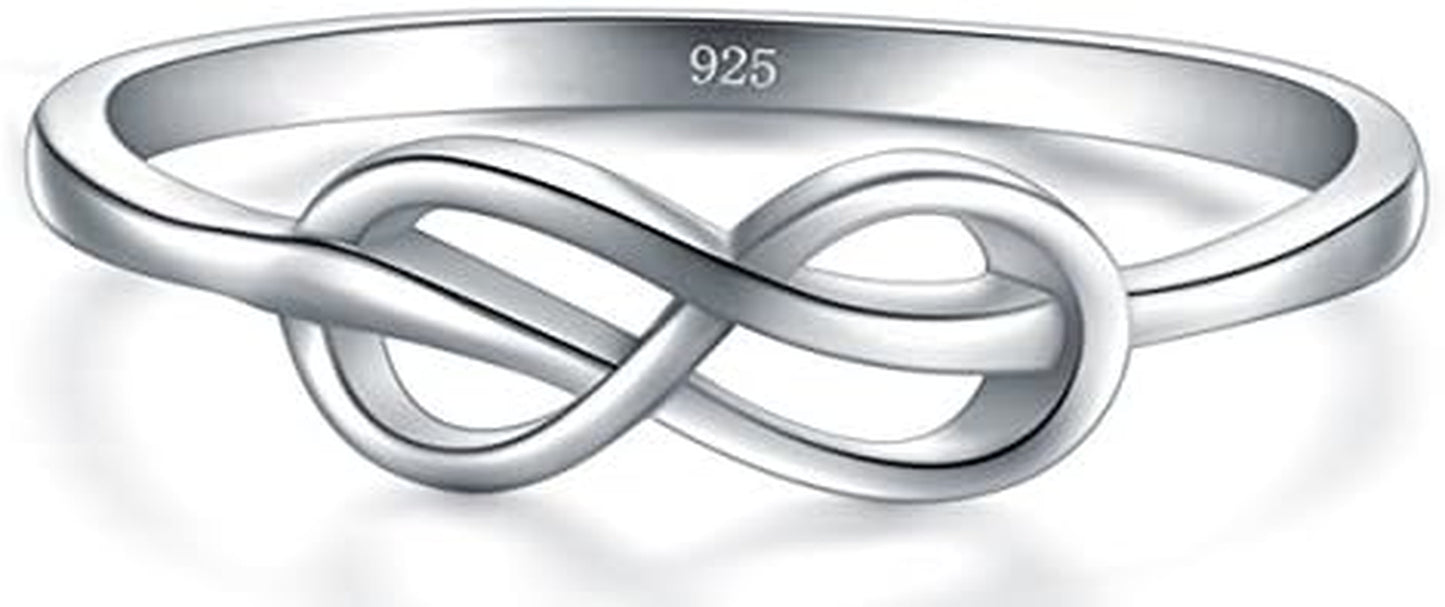 925 sterling silver infinity ring close-up showing detail
