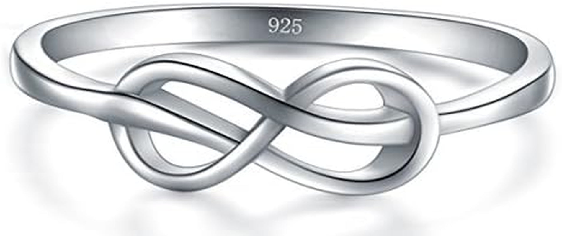 925 sterling silver infinity ring close-up showing detail