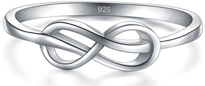 925 sterling silver infinity ring close-up showing detail