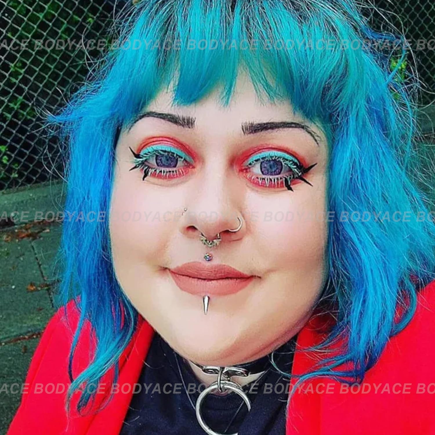 Bodyace 24Pcs Fake Nose Lip Labret Studs Eyebrow Rings, 3Mm 4Mm Replacement Balls Long Spike Cone with Eyelash Glue, Non-Piercing Body Jewelry Fake Skin Piercing