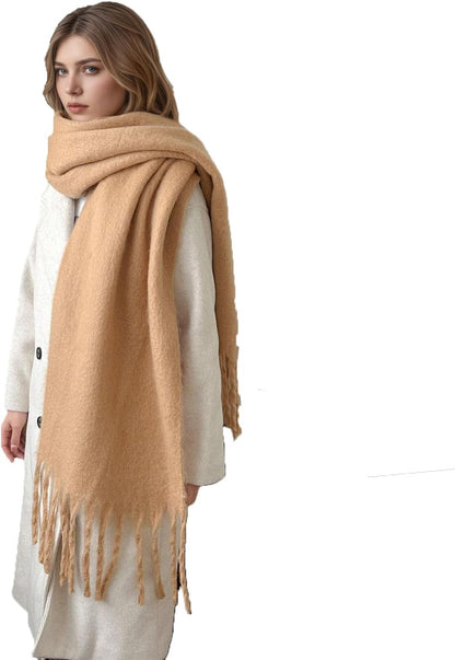 Women'S Winter Scarfs, Mohair Vintage Scarf for Women and Men, Large Chunky Scarf Cashmere Feel Blanket Wrap