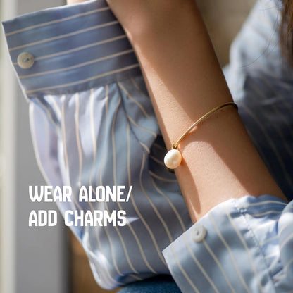 PEARLADA 18K Gold Cuff Bracelet for Women, Chunky Open Bangle Adjustable Bracelet, Trendy Statement Jewelry