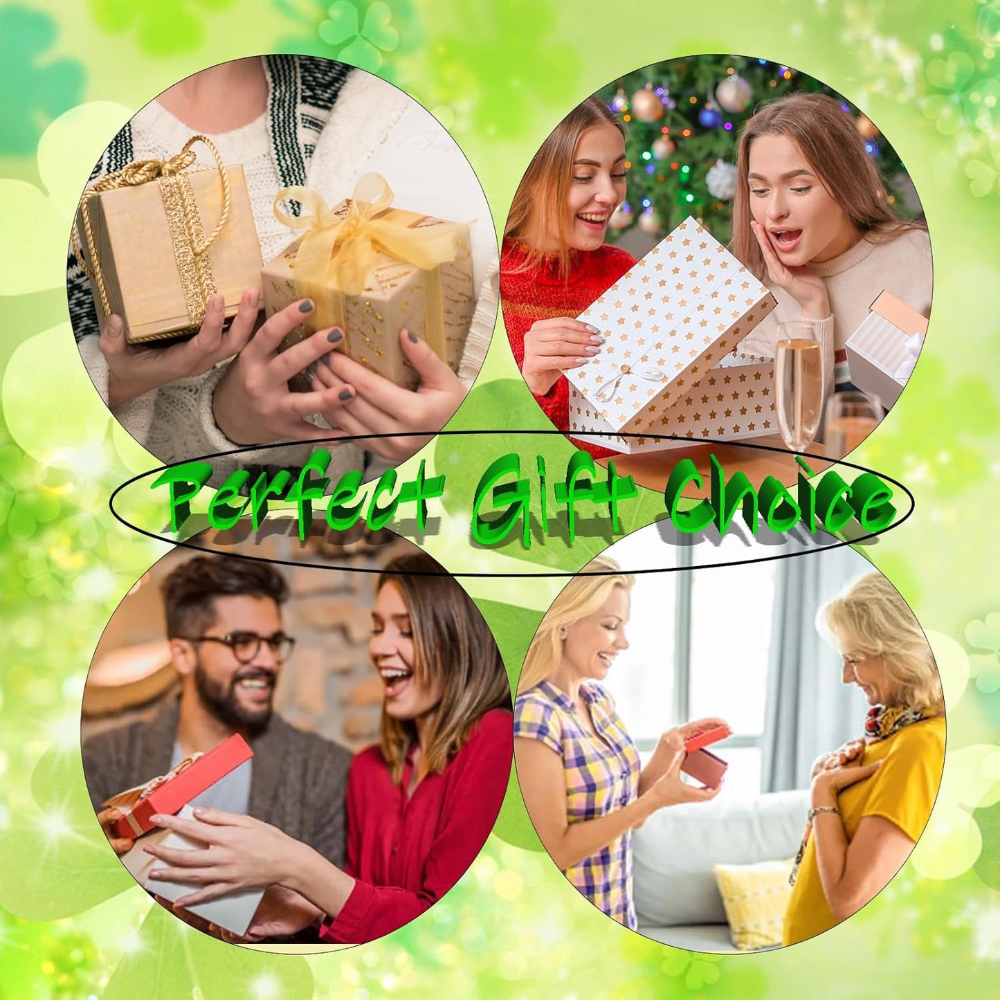 Four Leaf Clover Bracelet for Women Lucky 18K Gold Plated Stackable Jewelry Gift for Women Birthday Gifts for Girlfriend