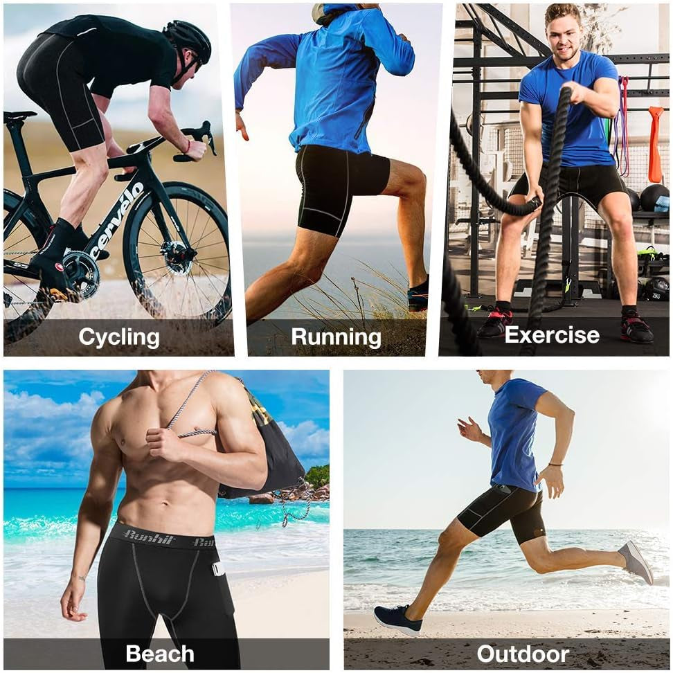 Runhit men's spandex shorts pocket design functionality