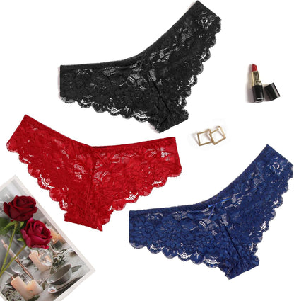Floral lace tangas and bikini panties color variety options