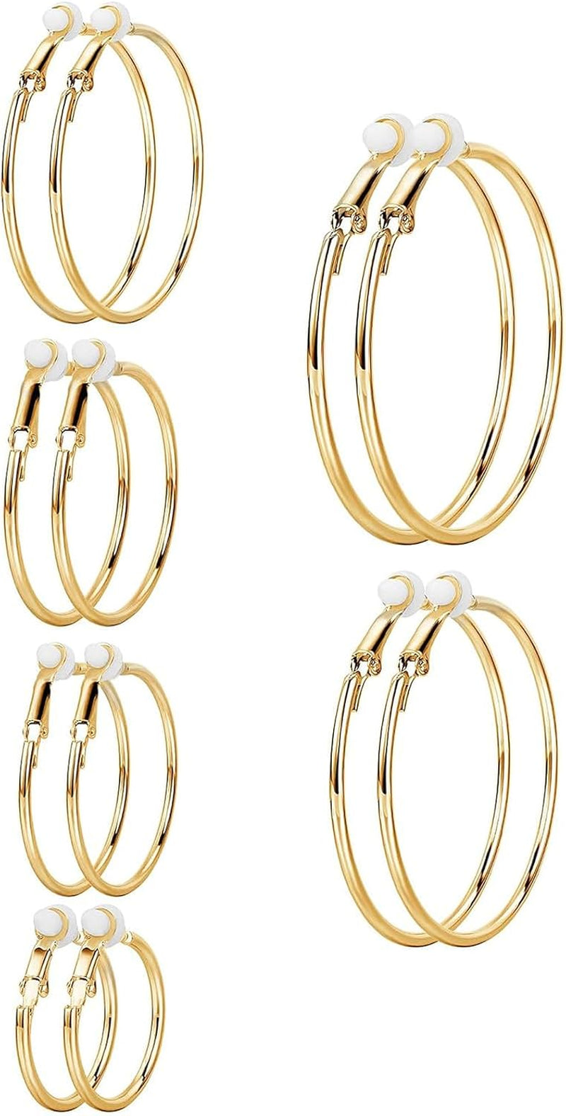 Sumind Clip on Hoop Earrings Hoop Gold Earrings Non Piercing Earrings Set for Women