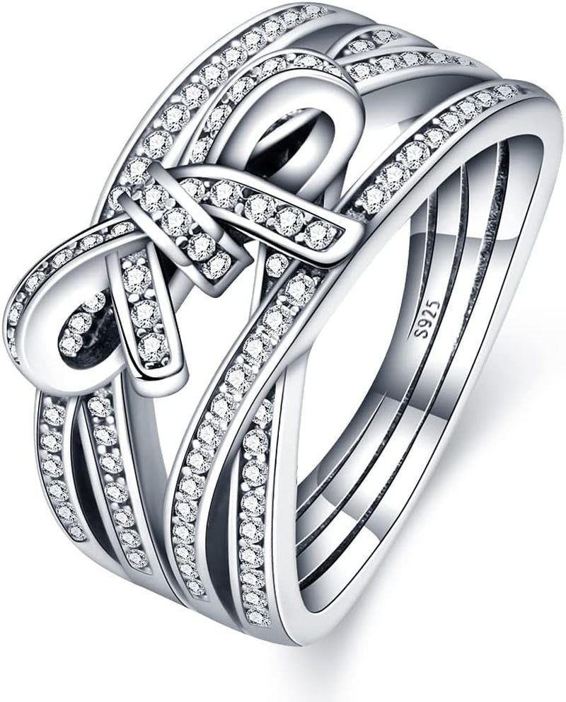 KUNSIR 925 sterling silver cubic zirconia eternity ring