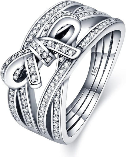 KUNSIR 925 sterling silver cubic zirconia eternity ring