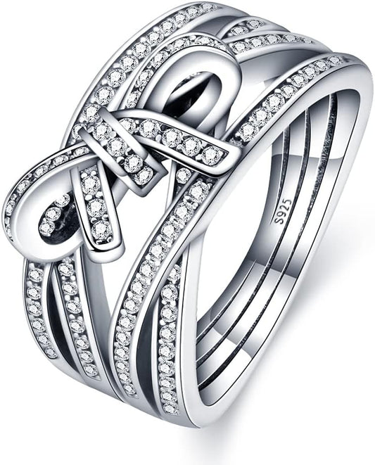 KUNSIR 925 sterling silver cubic zirconia eternity ring