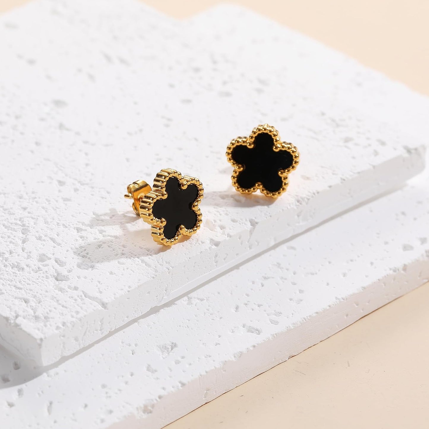 Four Leaf Clover Bracelet Set for Women - 18K Gold Plated Flower Lucky 4 Leaf Necklace Bracelet Earrings Jewelry Sets Gift for Women