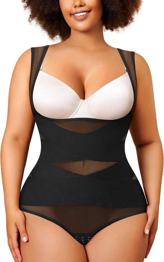 Nebility plus size Colombian faja bodysuit tummy control