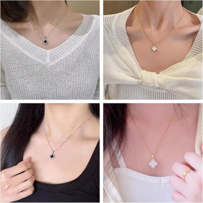 Four Leaf Clover Necklace for Women,14K Gold Plated Dainty Lucky Clover Pendent Necklace Trendy Cute Simple Women'S Jewelry Gift