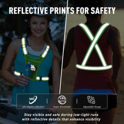 Adjustable running vest demonstrating secure phone holder functionality