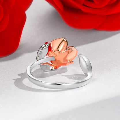 Promise ring rose design in sterling silver for special occasions