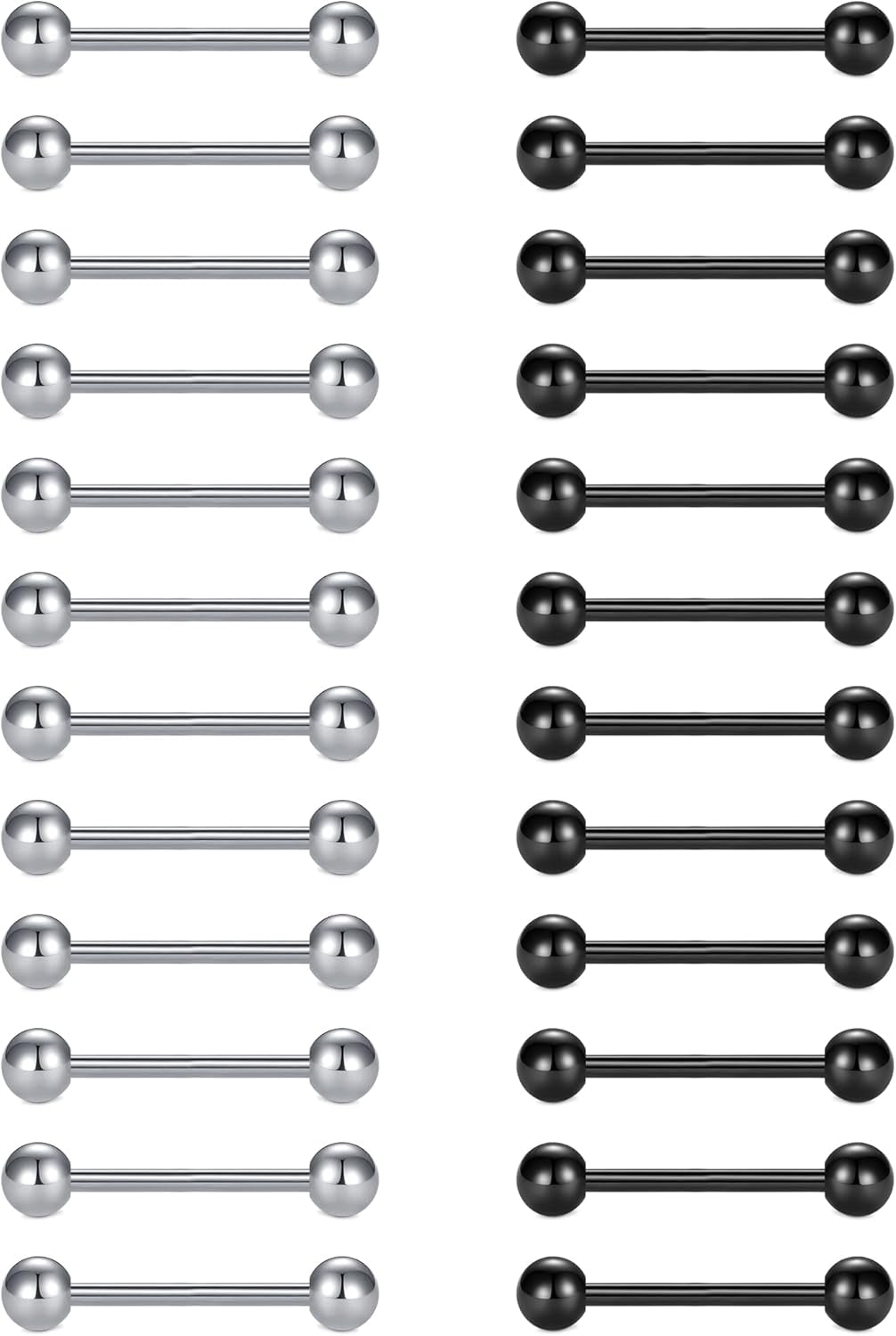 VCMART 12Mm-18Mm 14G Tongue Rings Nipple Straight Barbells Surgical Steel Body Piercing Jewelry