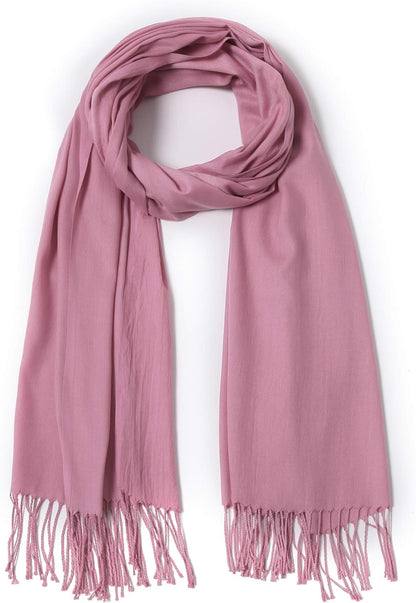 Cindy & Wendy Pashmina Shawls and Wraps Large Scarfs for Women Wedding Party Bridal Long Fashion Solid Shawl Wrap Fringes