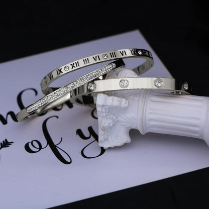 14K Gold Plated Bracelet Set for Women Love Friendship Bangle with Cubic Zirconia Stones Stainless Steel Bracelet Best Gifts for Women