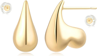 MYEARS Women Hoop Earrings Gold 14K Gold Filled Small Simple Handmade Hypoallergenic Everyday Illusion Jewelry