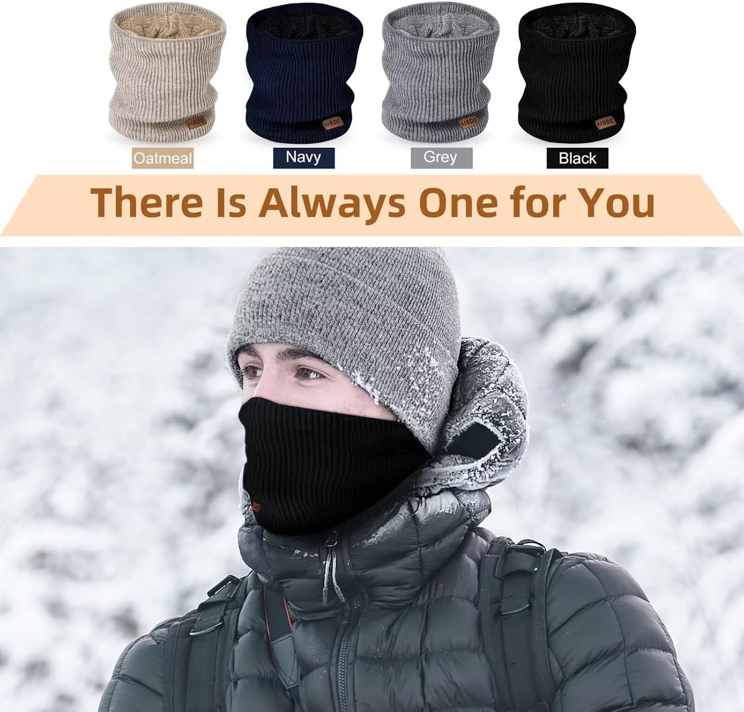 Winter Neck Gaiters for Men 3 Pack,Neck Warmer Men Women with Thermal Thick Warm Fleece Lined Cold Weather