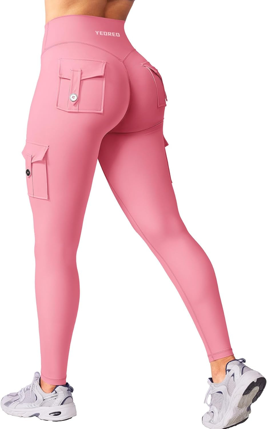 YEOREO Coreflex Workout Cargo Leggings with Pockets for Women Hidden Scrunch Butt Lifting Leggings Gym Yoga Pants