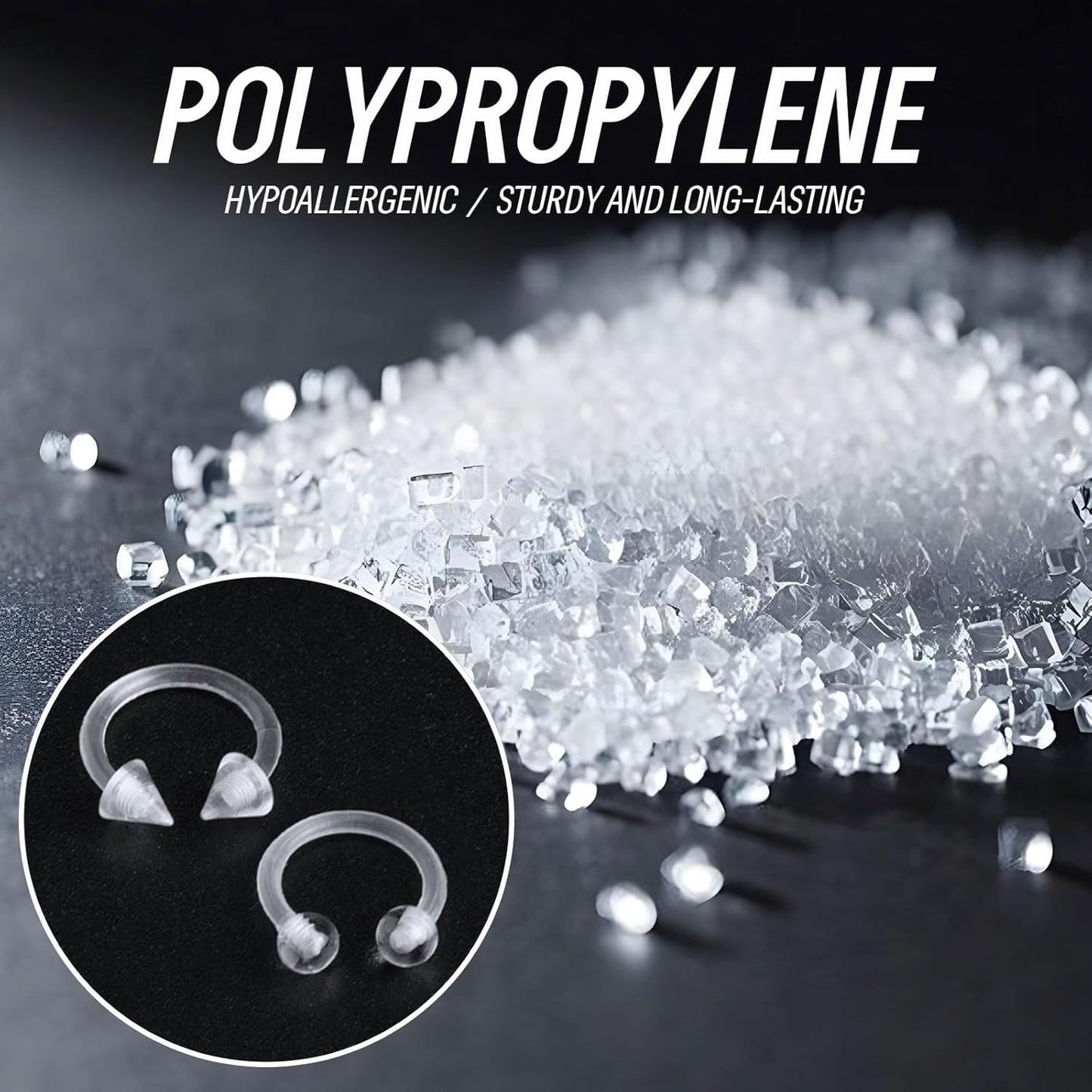 Horseshoe Nose Ring Hypoallergenic Septum Rings, Body Clear Piercing Retainer for Women and Men,16G Septum Nose Rings for Women,Smiley Piercing Jewelry