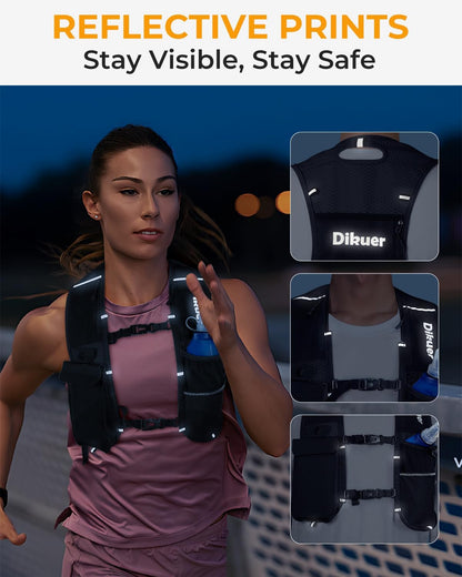 Adjustable chest strap hydration vest fit demonstration