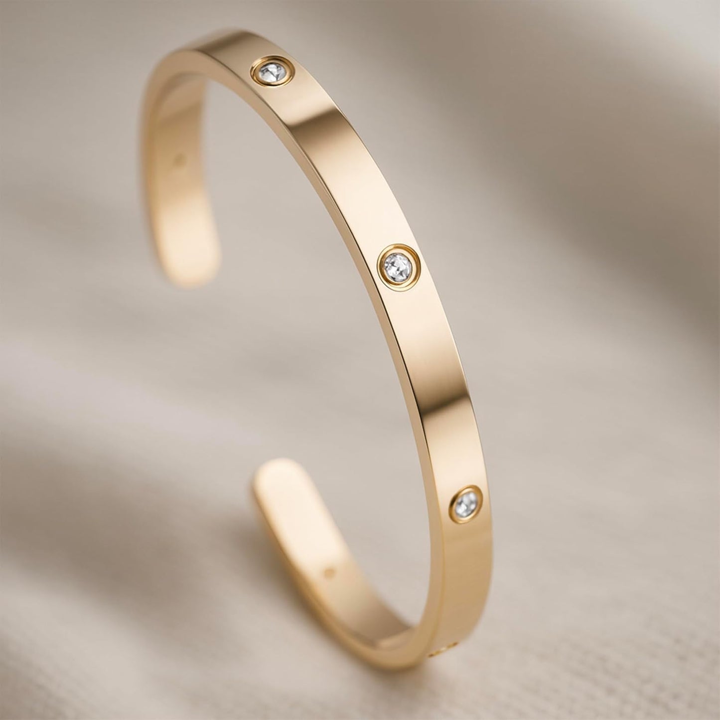 18K Gold Plated Bracelets for Women Dainty Gold Bangle Cuff Bracelets Non Tarnish Love Friendship Jewelry Gifts