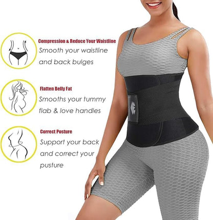 Adjustable waist trainer showing multiple closure positions