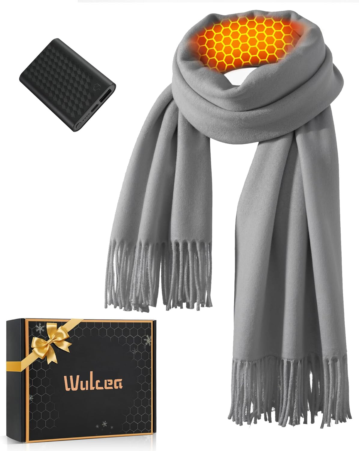 Wulcea Graphene Heated Scarf for Women 5V2A 6000Mah Fast Charge Large Capacity Battery