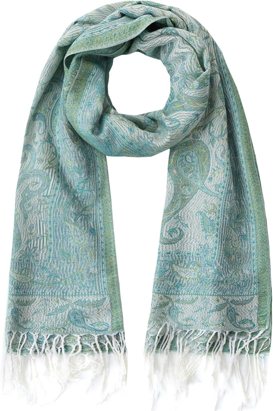 Umjetnost Womens Soft Silky Pashmina Rave Scarf Paisley Pattern Pashmina Shawl Wrap with Fringes