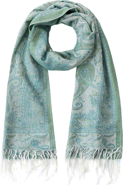Umjetnost Womens Soft Silky Pashmina Rave Scarf Paisley Pattern Pashmina Shawl Wrap with Fringes