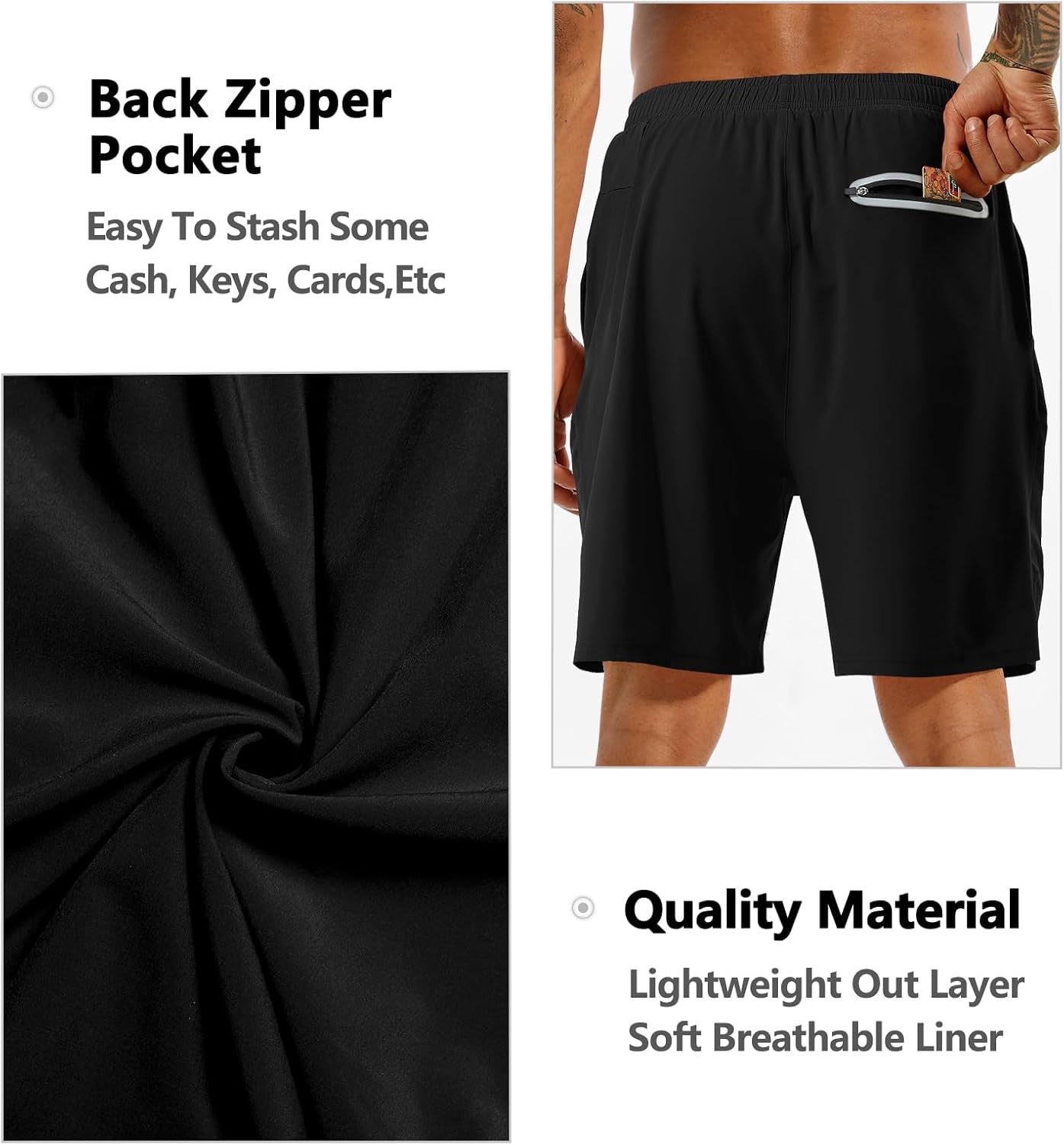 Quick dry running shorts fabric detail polyester spandex material