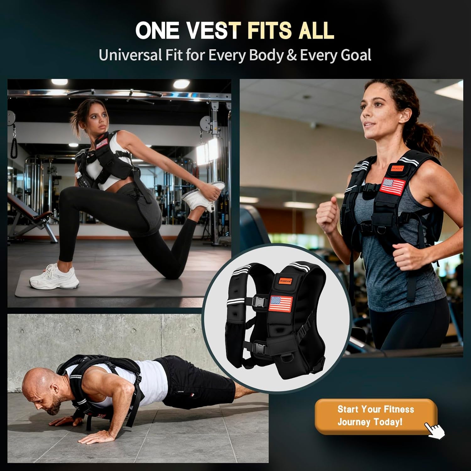 Reflective weighted vest highlighting safety strips for runners