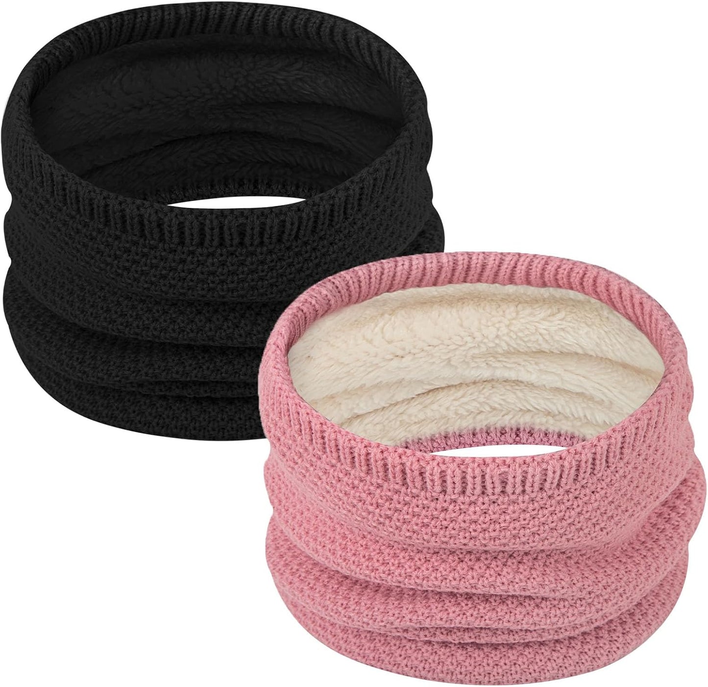 Loritta Neck Warmer Winter Warm Infinity Scarf Double-Layer Thick Fleece Windproof Scarves for Women Men