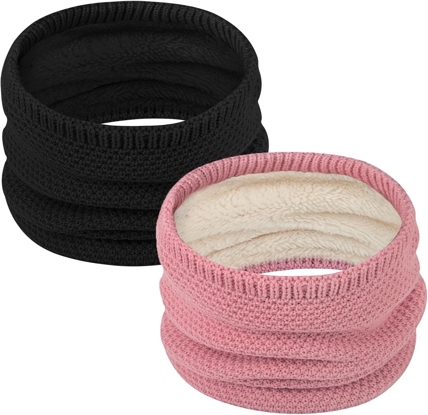 Loritta Neck Warmer Winter Warm Infinity Scarf Double-Layer Thick Fleece Windproof Scarves for Women Men