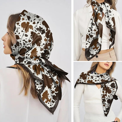 Scarf Silk Feeling Square Satin Head Hair Scarf Wrap 27.5 Inches Headwear Aesthetic Cute Decoration Women Girls