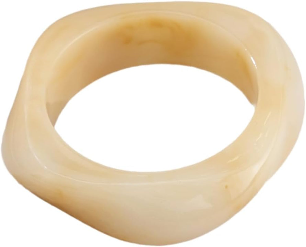 Chunky Acrylic Transparent Candy Color Geometric round Square Cuff Bangle Bracelet Set for Women Resin Wristband Statement Jewelry